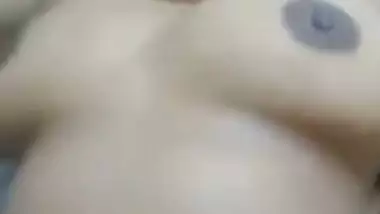 Boob press video with fucking of busty Indian girlfriend