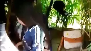 Nepali sex MMS of Kathmandu couple fucking in the garden