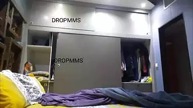 Chubby MILF after bath dress wear caught by stepson