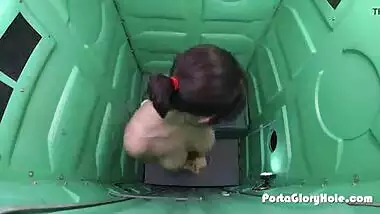 NRI Girl’s BJ In Gloryhole At Public Toilet