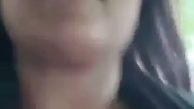 Girlfriend huge boobs shown on video call to boyfriend